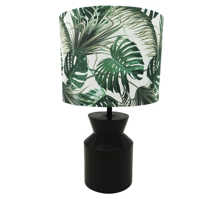 Someone’s in a Makro Table Lamp Imbuia Stain Solid Wood + Monstera Leaf