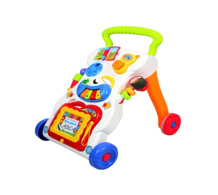 Baby Links Push Walker with Music, Detachable toys and wipe and write
