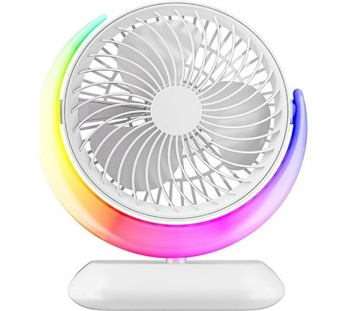 Personal Fan USB Power Desktop Rechargeable Portable Mini Rotatable ...