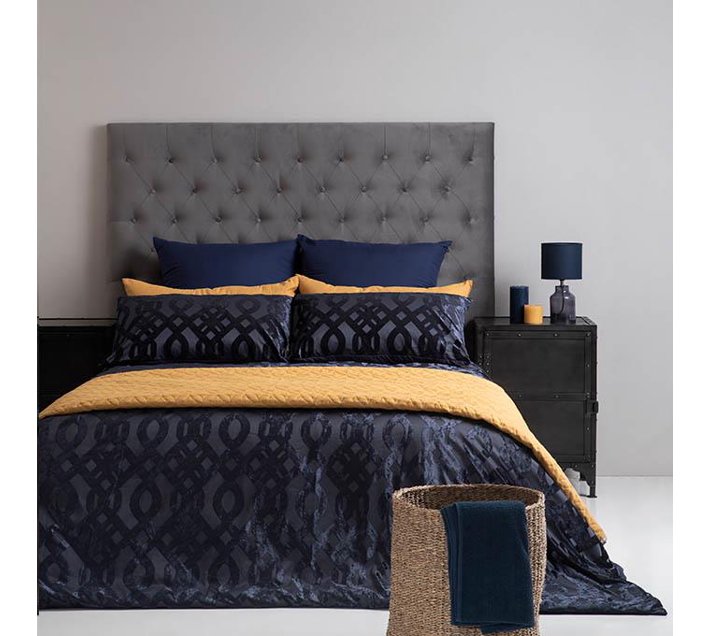 Horrockses 180tc Burn Velvet Embellished Duvet Cover Queen Makro