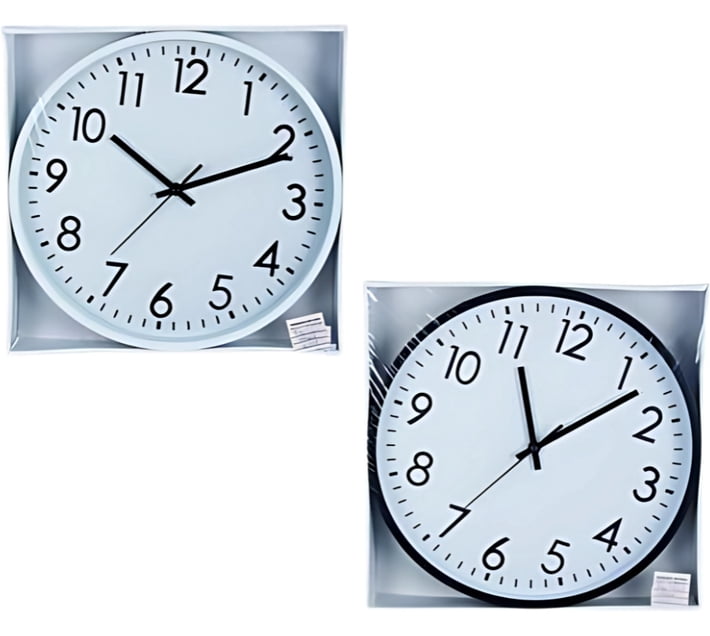 Timeless Echo Analog 24 cm X 33 cm Wall Clock (Silver, With Glass ...