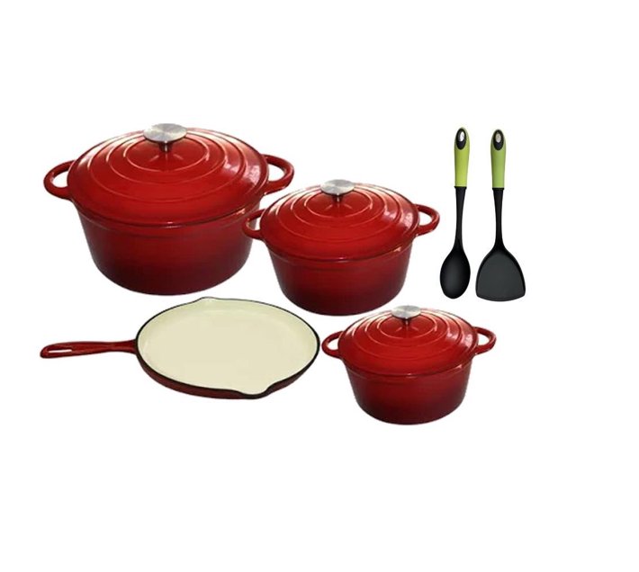 Someone’s in a Makro Cast Iron Dutch Oven Cookware Pot Set 7piece