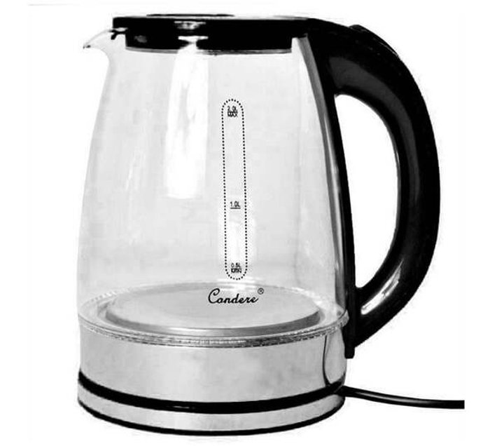 Condere CON-2.0L Multi Cooker Electric Kettle (2 L, Black) | Makro
