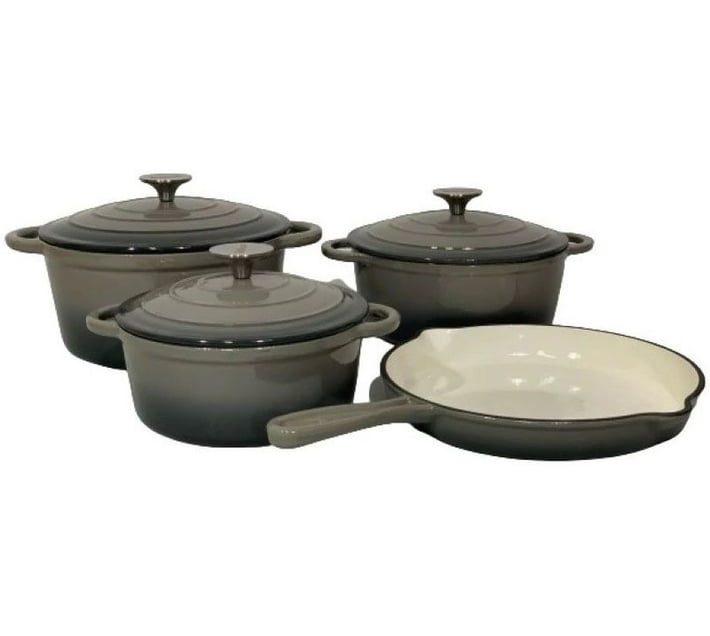 Buy ONLINE OASIS 7 Piece Authentic Cast Iron Dutch Oven Cookware Pot ...