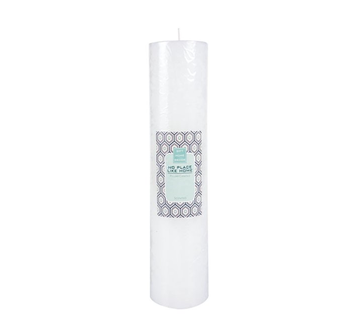 Pillar Candle Round White Scented 30cm x 7cm (Pack of 3) Makro