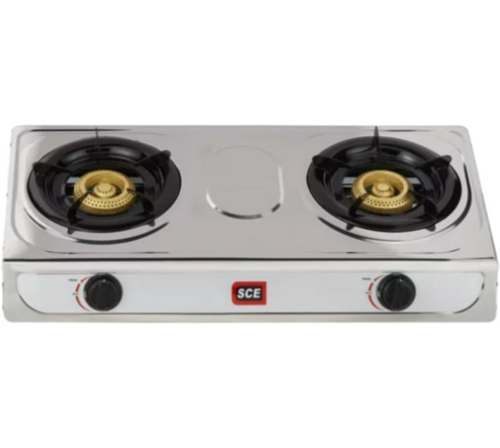 SCE 2 Burner Stainless Steel Automatic Gas Stove 2 Burners