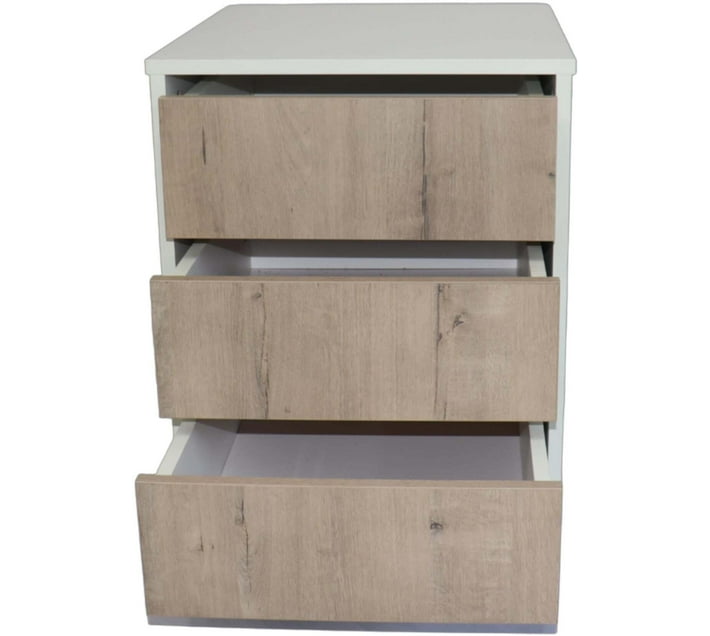Home Concept Space Saver 3 Drawer Engineered Wood Side Table (Finish