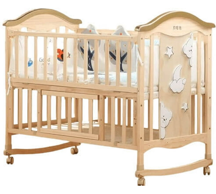 Perfect Dealz Custom Convertible Crib Adjustable Wood Brown Makro