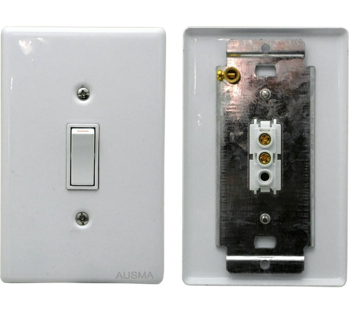 Alphacell Light wall switch steel cover (white)1 lever 16 A Manual