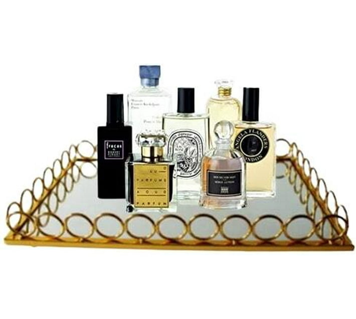Perfect Dealz Rectangular Gold Mirror Tray Large Tray () Makro