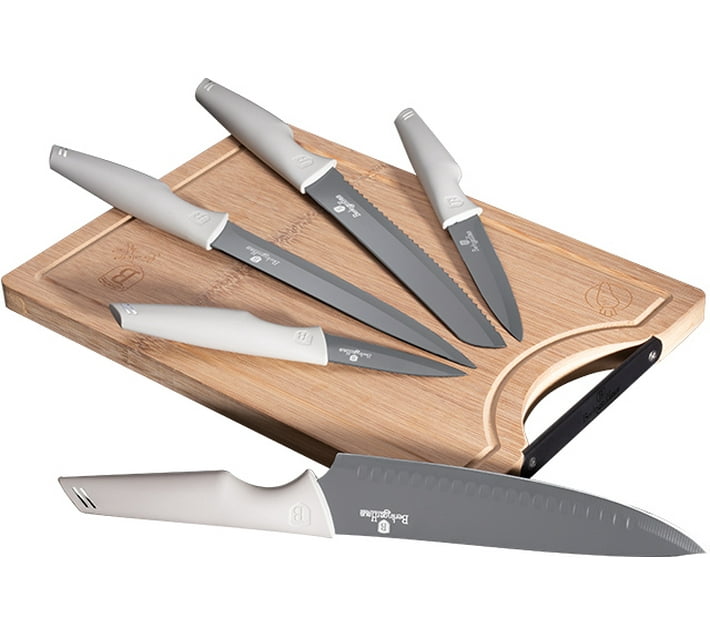 Berlinger Haus 6 Piece Carbon Steel Chefs, Utility, Bread, Steak Non