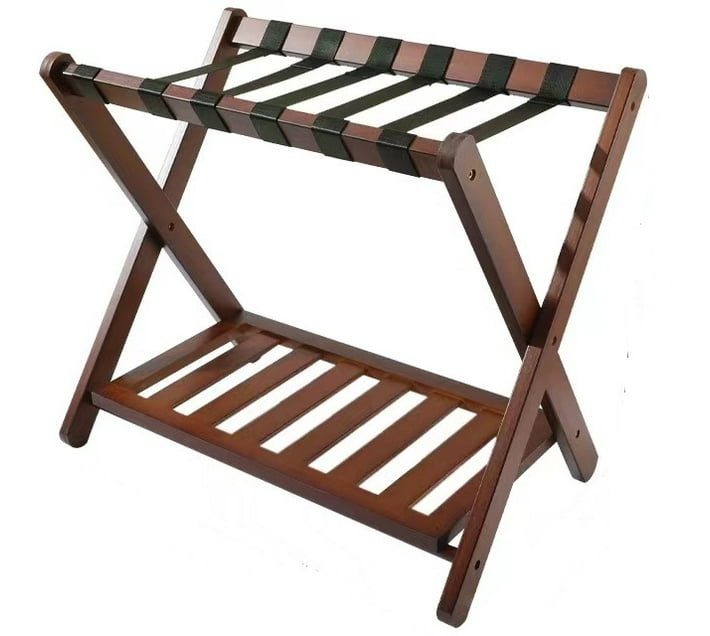 XHOME Bamboo Foldable Luggage Rack (Brown, Bamboo) Makro