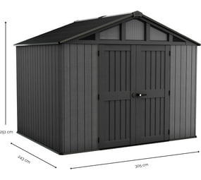 Keter Plastic, Metal Garden Shed (Grey, Coverage Area:7.42 sq.m) | Makro