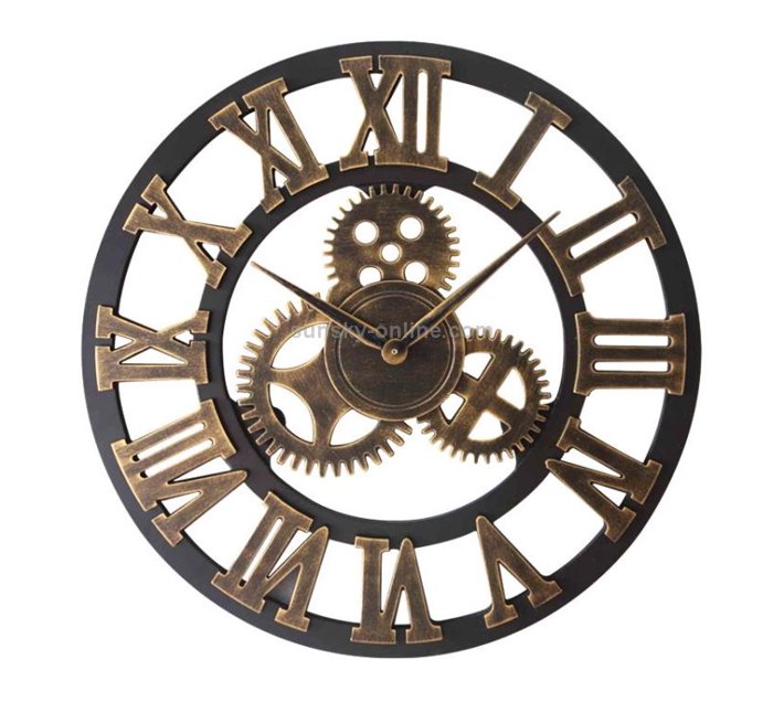 Someone’s in a Makro Retro Wooden Round Singlesided Gear Clock Rome