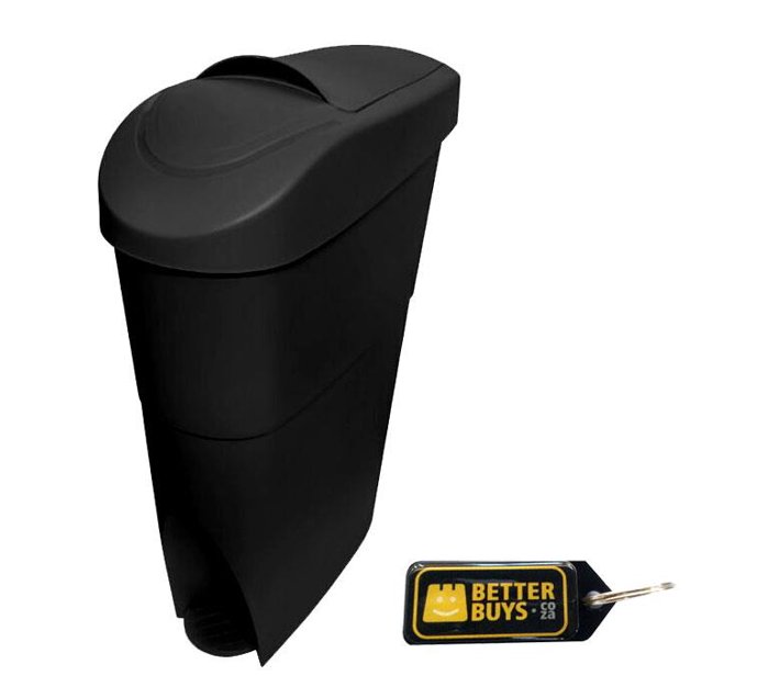 Someone’s in a Makro Pedal Sanitary She Bin 18 Litre Black and FREE