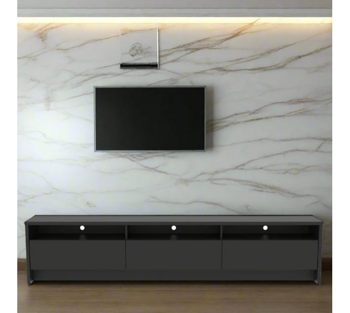 Designer Concepts Aspen 1.8m Black Engineered Wood TV Entertainment