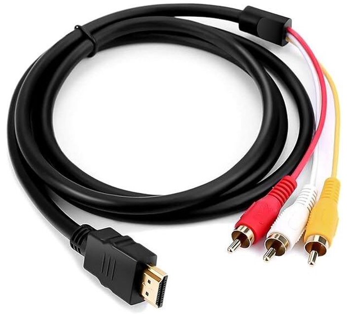Vtel NA 1.5 m HDMI to 3 RCA Cable (Compatible with Laptop, Black, One ...