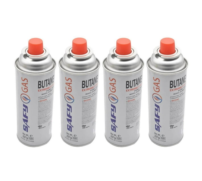 Pack of 4 SAFY GAS Butane Canisters 227g Makro
