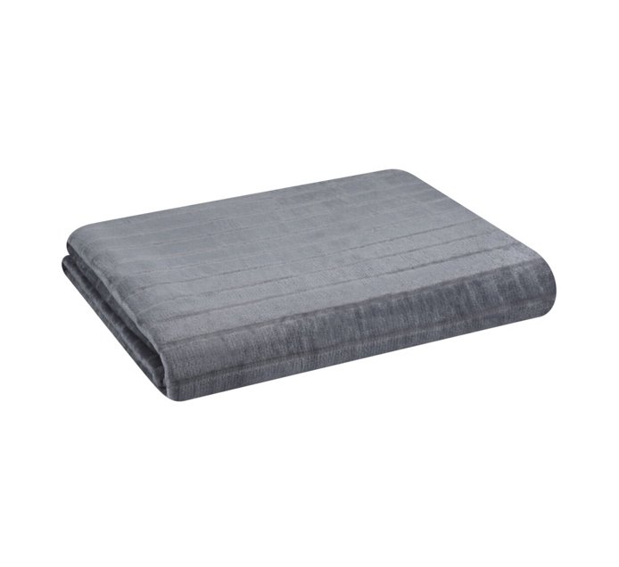 Home Living Stripe Sculptured Throw DARK GREY Makro