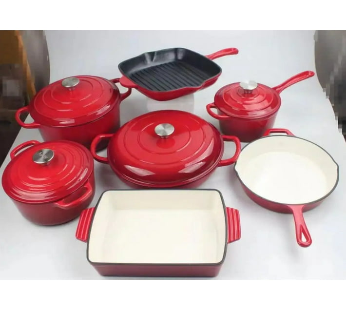 Buy EverythingMART 11 pc cast iron non-stick Casserole Cooking Soup ...