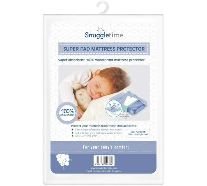 Snuggletime Super Pad Waterproof Sheet Size Single/Cot (70cm x 90cm