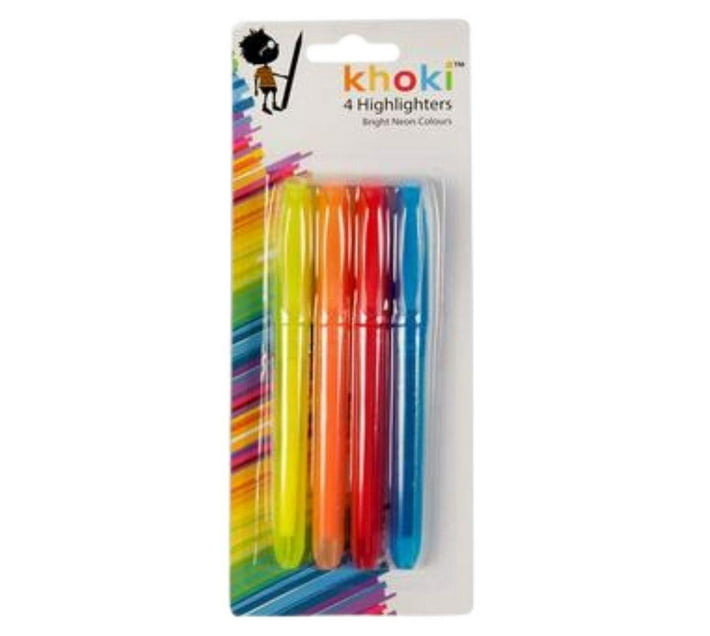 Bright Neon Highlighters 4 Piece | Makro