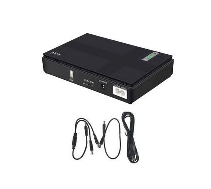 15000 Mah Mini UPS Backup Power Supply Black Makro