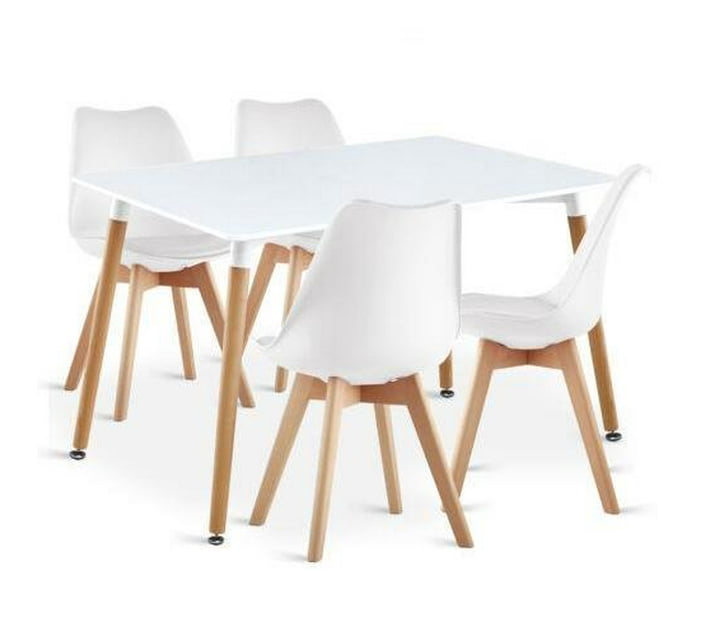 Someone’s in a Makro Rectangle Table + 4 Padded Chairs - white Mood