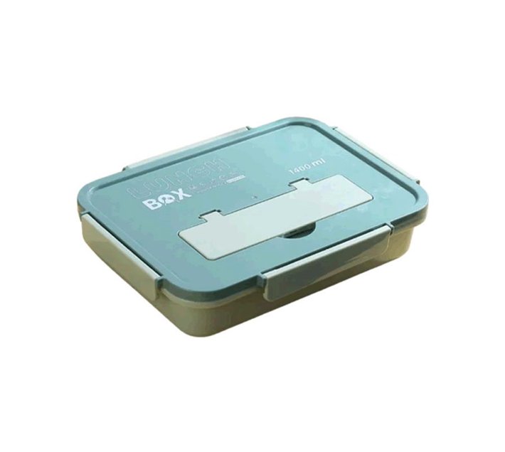1400ml 4 Compartments Plastic Food Lunch Box With Spoon And Fork Lid YL