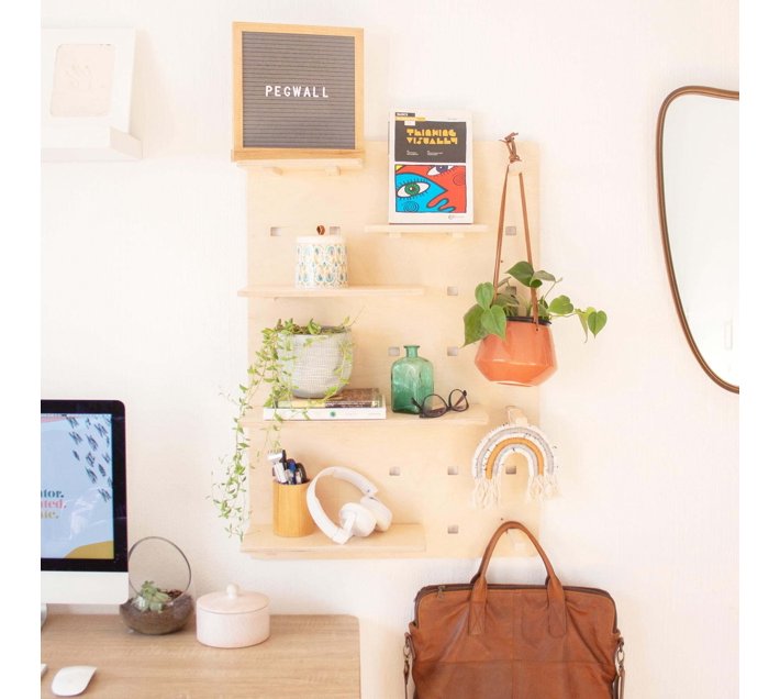 DeskStand Peg Board Adjustable Wall Shelving Makro