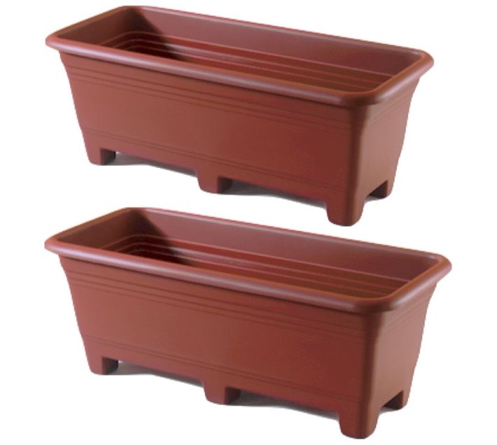 The Good Sport Garden Pot Window Box Jumbo 56x22cm Terracotta Set of 2