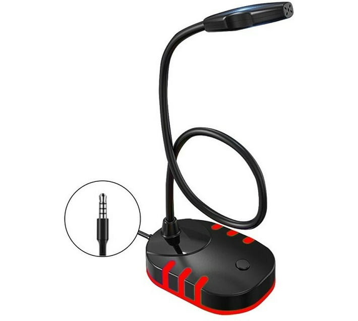 Buy GENERIC XF0687 Black and Red Base Flexible Tube Gaming 3.5mm ...