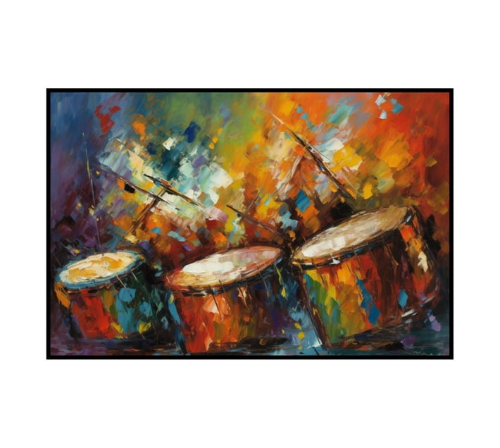 Someone’s in a Makro Framed Canvas Art - Percussive Rhythms By Abstract ...