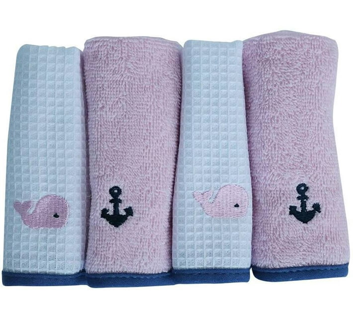 Snuggletime Nautica Pink Whale 4Pk Washcloths (Blue) Makro