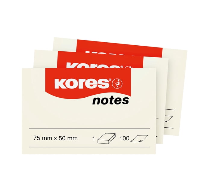 Kores Sticky Notes Kores Yellow Notes 3 Pack | Makro