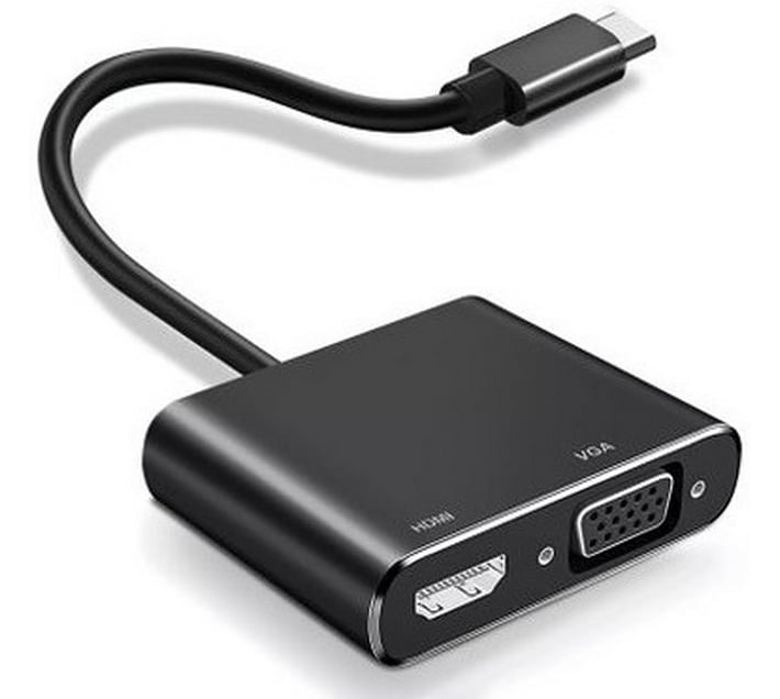 DW TypeC to HDMI/VGA for Laptop, Mobile MacBook Gaming Adapter