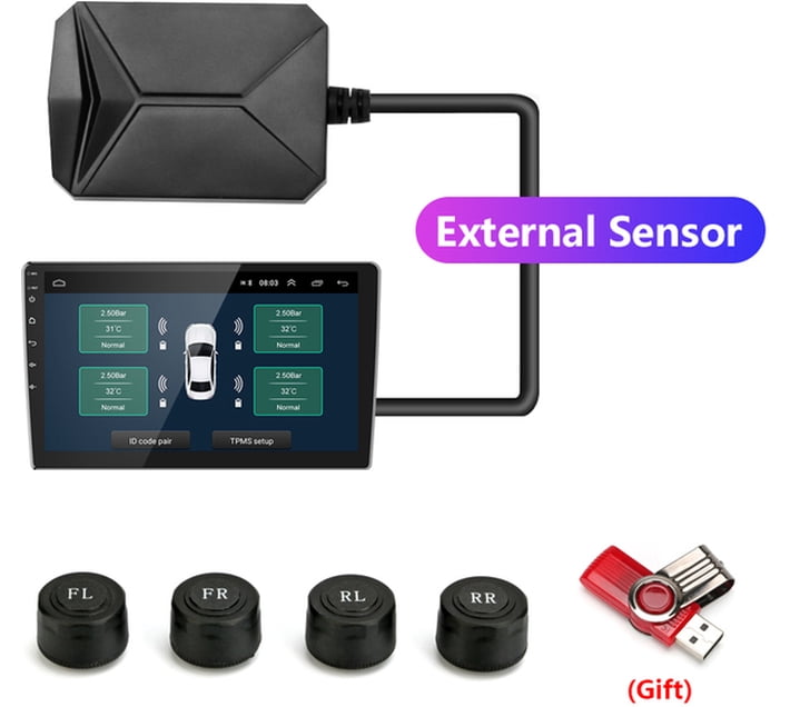 Buy Huanix -USB External sensor-JMCQ USB Android TPMS Tire Pressure ...