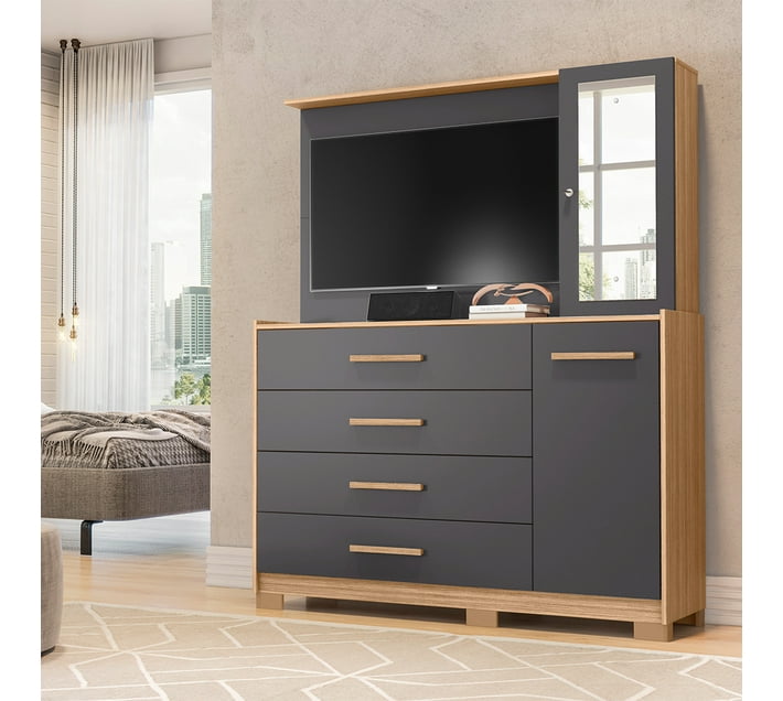 Designer Concepts Ilhabela Chest Of Draw Dresser-Nature/Titanium ...