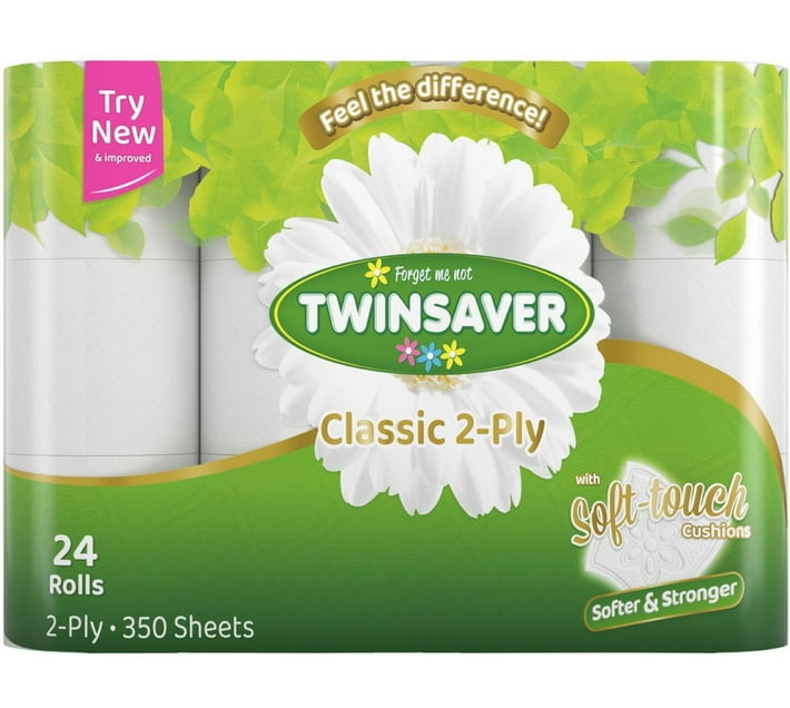 Buy Twinsaver 2 Ply Toilet Paper Roll (Pack of 5 x 24 Rolls) in Bulk ...