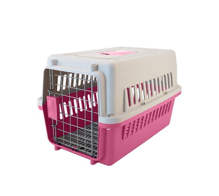 Someone’s in a Makro Pet Travel Carrier BoxPink Mood