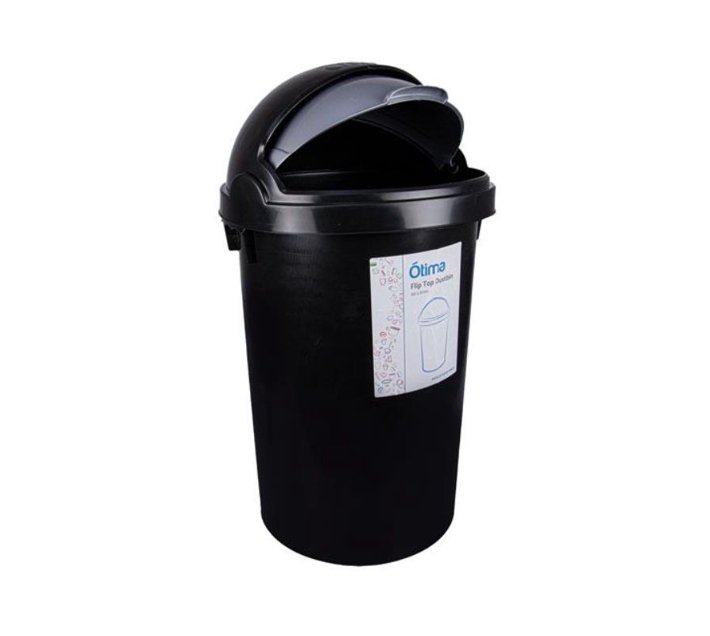 Sastro Dustbin FlipTop Dustbin Plastic Black 25L Makro