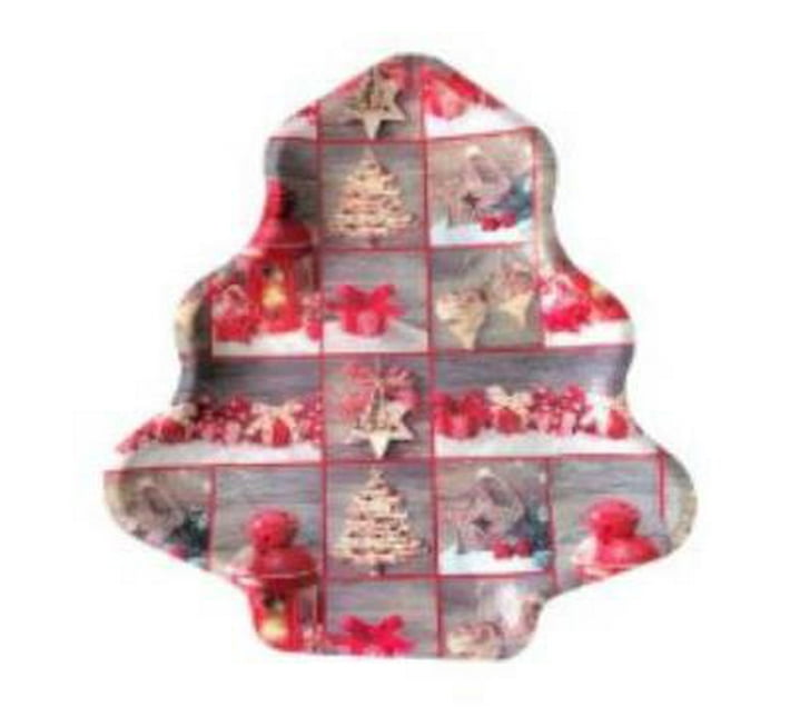 Someone’s in a Makro Plastic Platter Tree Shaped Christmas Themed