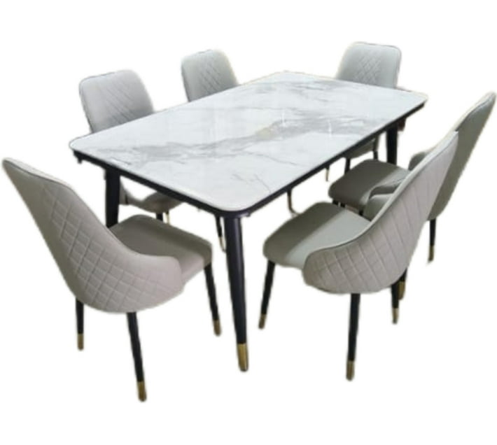 ST Solid Wood Dining Chair (Set of 6, Finish Colour White) Makro