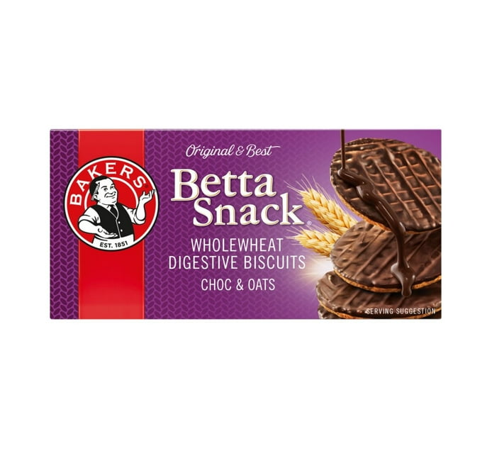 Buy Bakers Betta Snack Wholewheat Digestive Biscuits Milk Chocolate ...