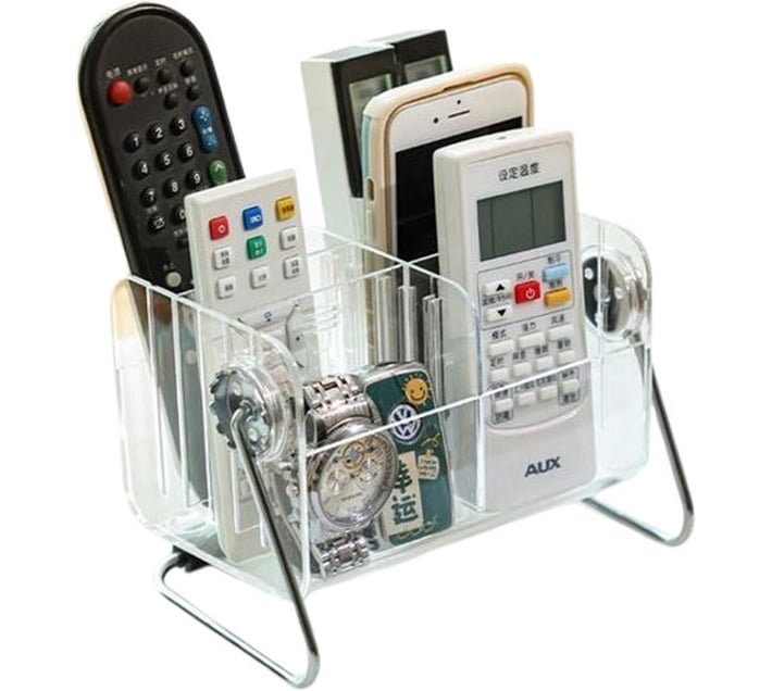 Generic TV Remote Control Rack,Desk Storage Glass Rack Shelf For Living ...