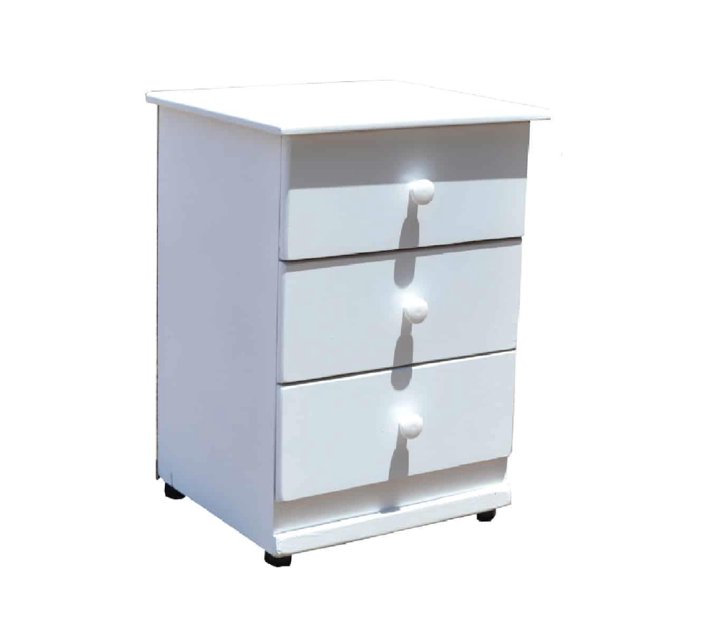 Someone’s in a Makro Bedside table in white Raised Pedestal