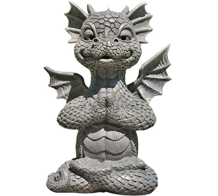 The Good Sport Garden Decor Yoga Dragon Statue Praying(16cm) Garden