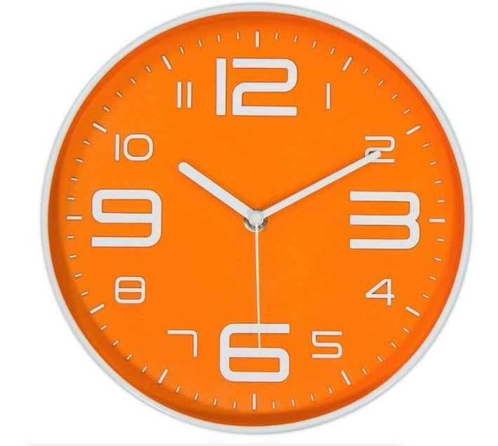 Buy Generic Analog 5 cm X 30 cm Wall Clock (Orange, With Glass ...