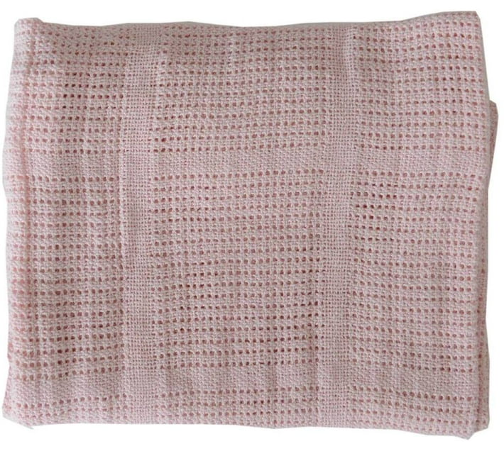 Snuggletime Solid Single Crib Baby Blanket for AC Room (Cotton, Pink