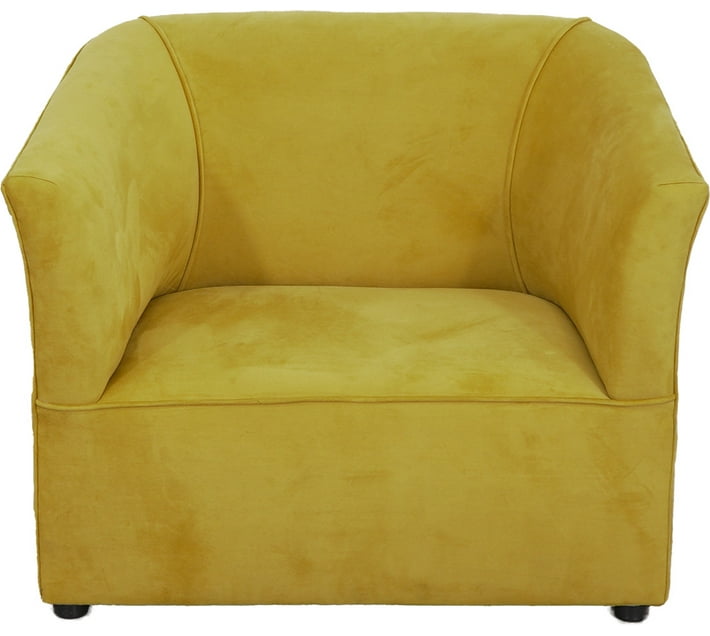 Prince Tub Chair Velvet Yellow 192/VY Cotton 1 Seater Sofa (Finish
